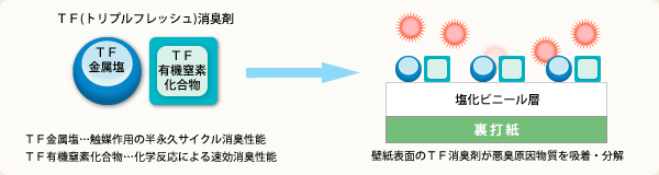 お部屋の気になる臭いを強力に消臭（吸着・分解）します